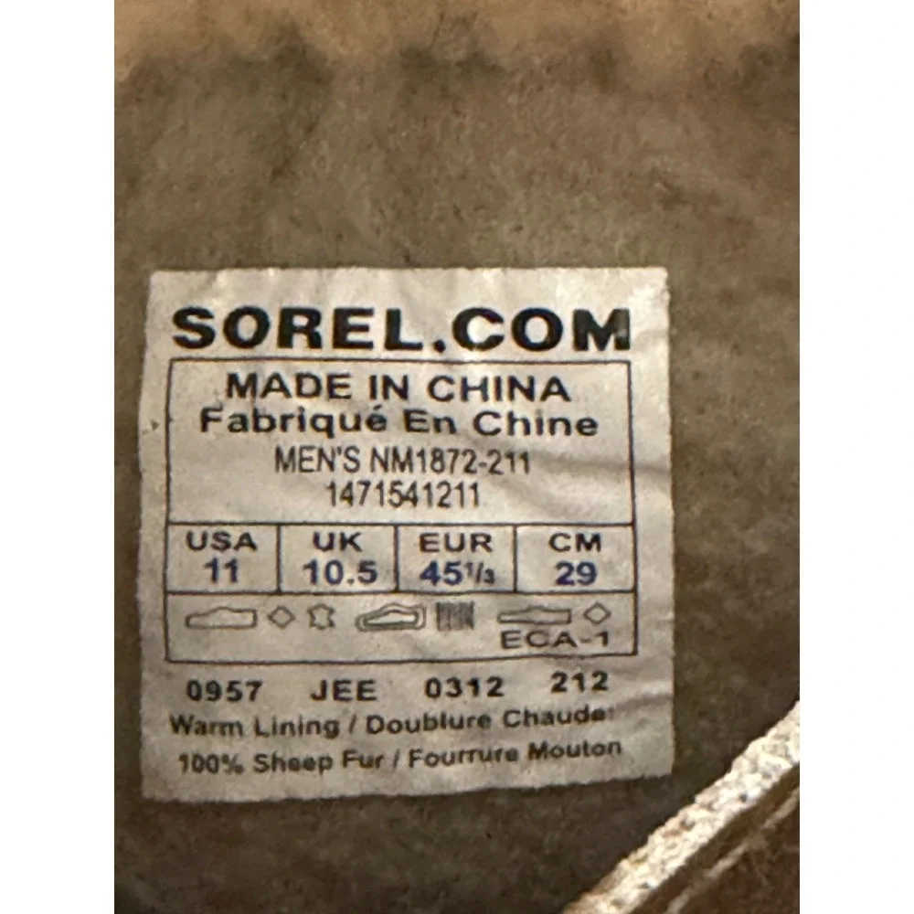 Sorel Caribou Mens NM1872-211 Brown Waterproof Leather Snow Boots Size 11